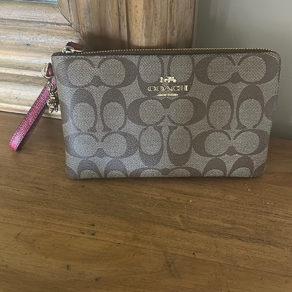 Coach Brown Wristlet